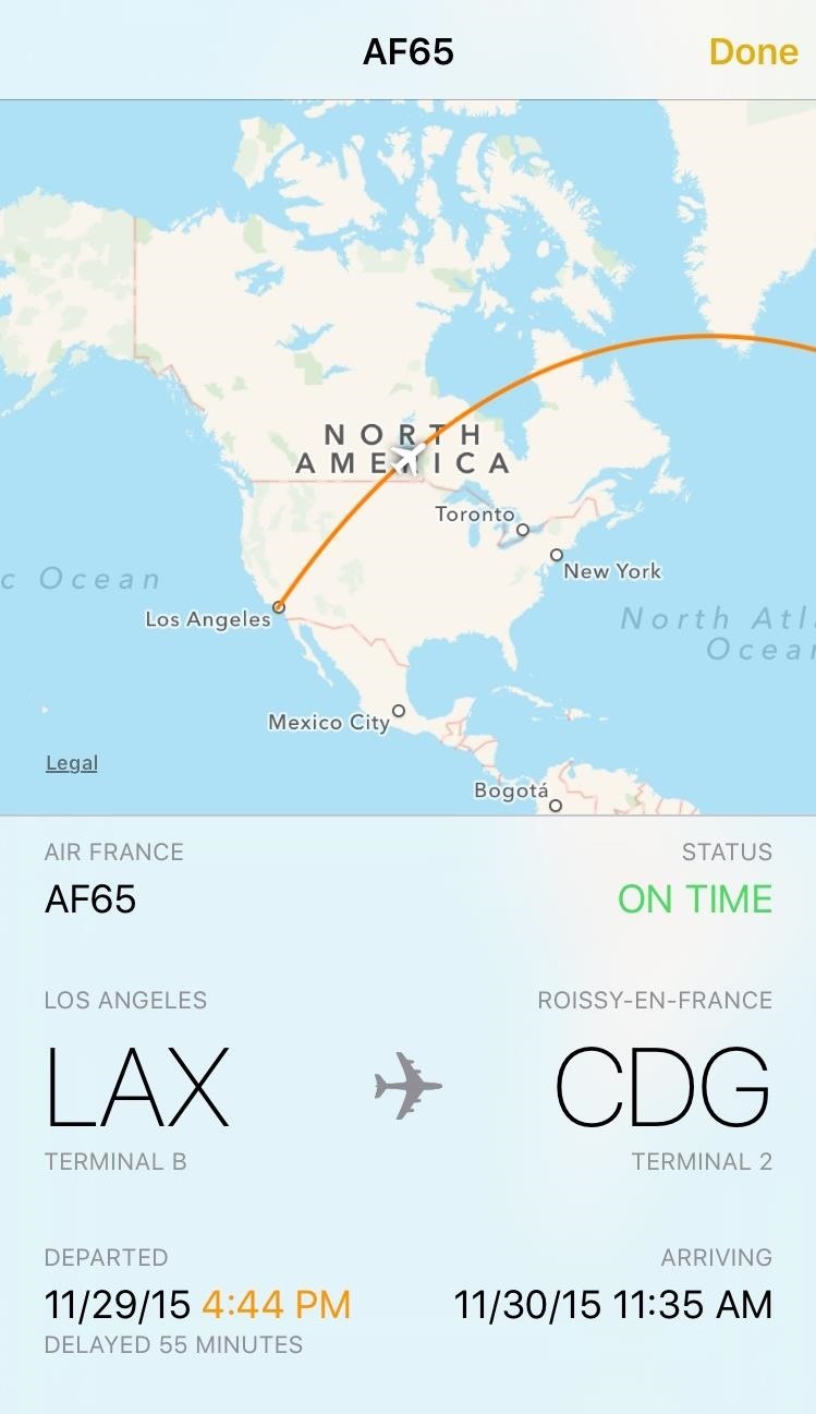 Flight Info on iPhone
